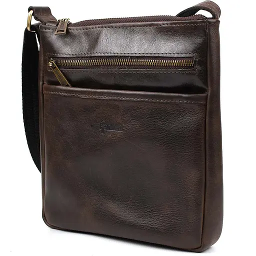 Чоловіча шкіряна сумка через плече TARWA 22х25.5х3.5 см sum0025362 - фото 2
