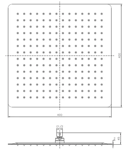 Верхний душ 400 мм Imprese SQ400SS2, Хром - фото 2