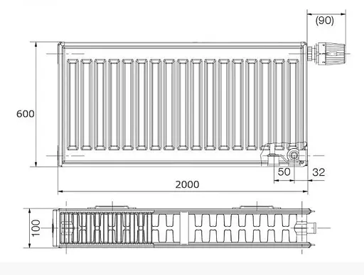 Радіатор сталевий Korado 22VK 600x2000 мм нижнє підключення Білий 30412 - фото 2