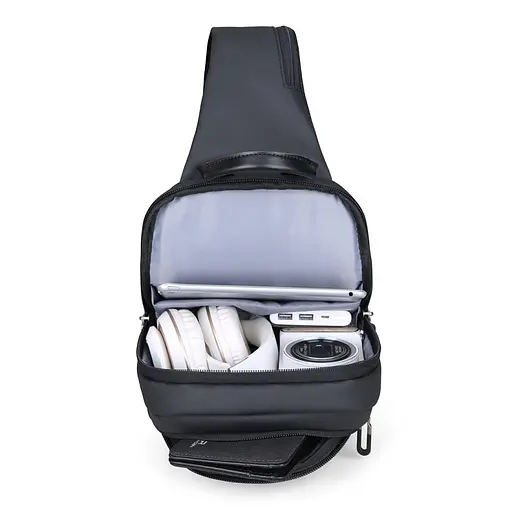 Рюкзак Mark Ryden с одной лямкой MR7191 с USB-портом Черный - фото 4