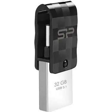 Флеш-накопичувач Silicon Power Flash SiliconPower USB 3.1 Mobile Type-C/USB C31 32Gb Black (SP032GBUC3C31V1K) - фото 1