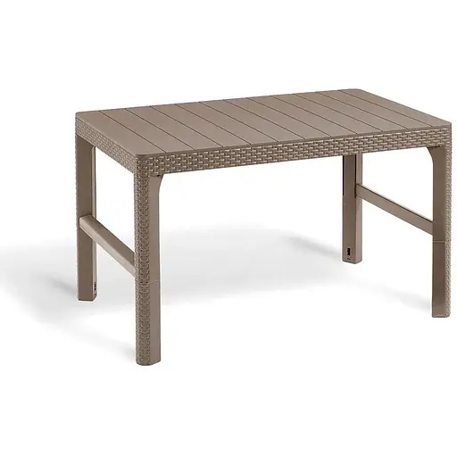 Стол для сада пластиковый Allibert Keter Lyon rattan table бежевый - фото 5