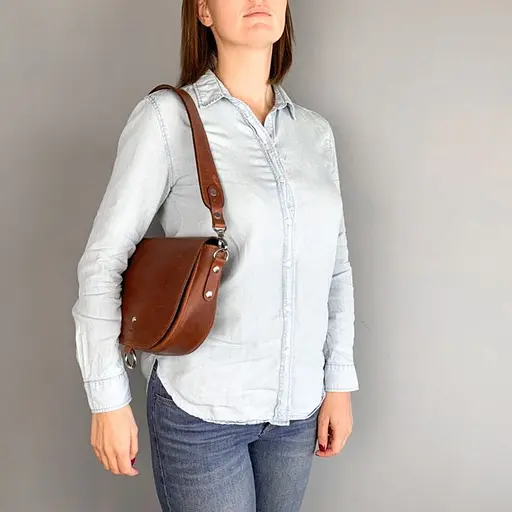 Жіноча шкіряна сумка Ruby L світло-коричнева вінтажна - фото 6