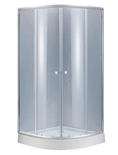 Набор Lidz Душевая кабина Latwa SC90x90.SAT.LOW.GR, полукруглая, стекло тонированное 4 мм + Душевой поддон Kapielka ST90x90x15 - фото 1