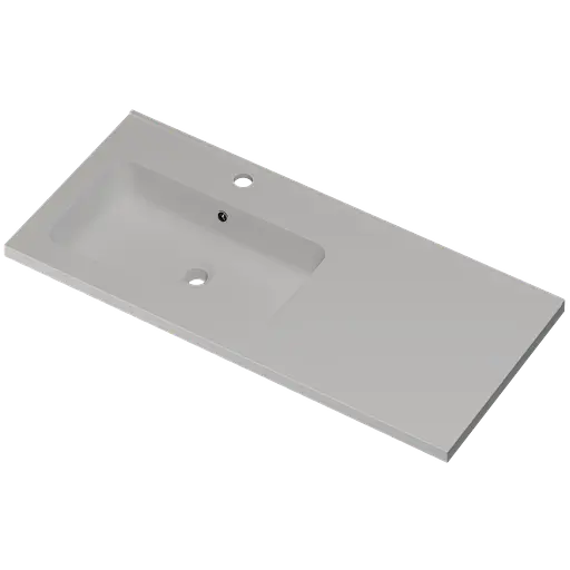 Раковина матовая врезная Amidicon Rodeo 100L 1000x450 из литого камня RODEO_100L_MAT, Белый матовый - фото 2