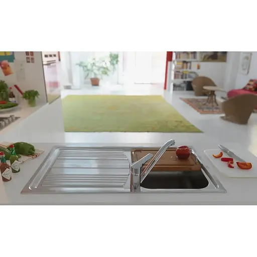 Кухонна мийка Franke Logica Line LLX 611-79/101.0381.810/нержав.сталь Декор/прямокут.,крило зліва/790х500х195/врізна - фото 2