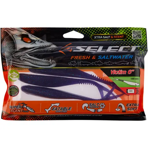 Силікон Select Victim V-Tail 6" #800 (3 шт/уп) - фото 2