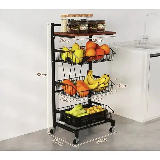 Стеллаж Costway Vroda мобильный в стиле Loft - фото 3