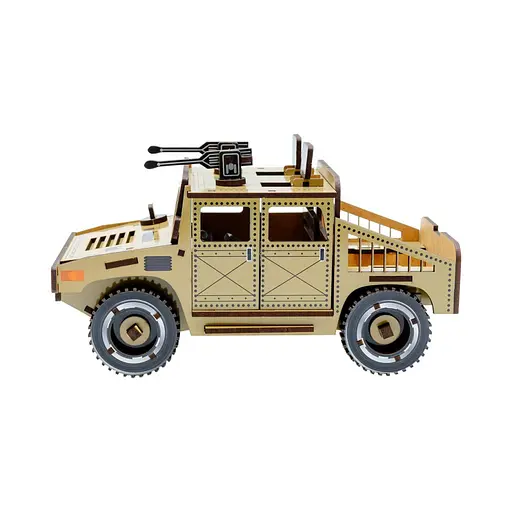 Деревянный 3D конструктор Humvee PuzzleOk Puz-00927 100 деталей - фото 6