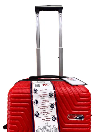 Валіза Маленька (S) Полікарбонат На 4-х подвійних колесах 50л POLO ПК018-S Червоний - фото 2