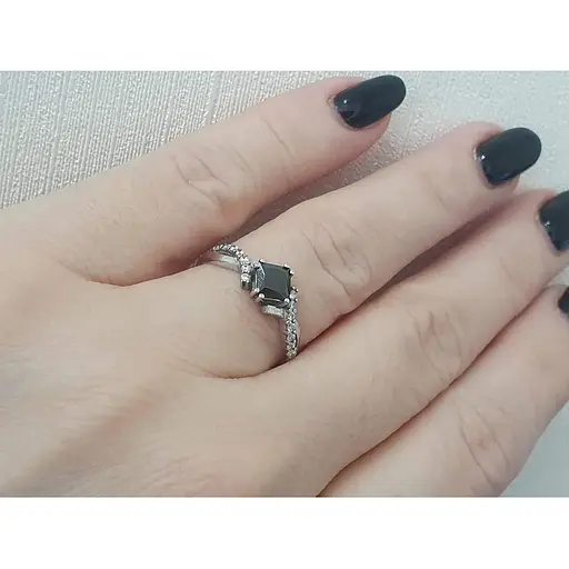 Срібне кільце Агні КАСІОПЕЯ з фіанітом. 1420/1Р-CZ 17,5 - фото 2