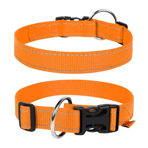 Ошейник Dog Extreme из нейлона регулируемый (ширина 30мм длина 35-58см) оранжевый
