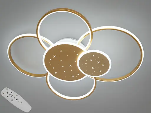 Потолочная люстра Diasha 2448GDIM золото с пультом 115Вт. - фото 1