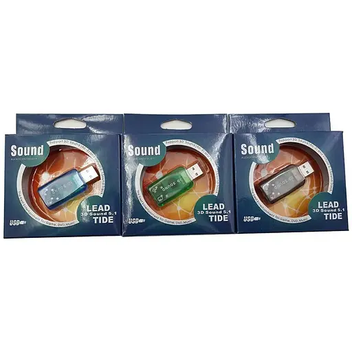 Звуковая плата USB, 2 Channel (3D Sound) RTL