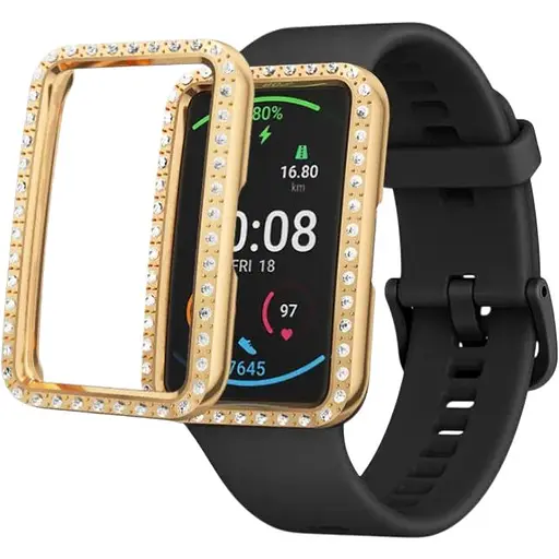 Чехол-бампер DK Пластик Gloss Diamond Full Cover для Huawei Watch Fit / Fit SE (rose gold)