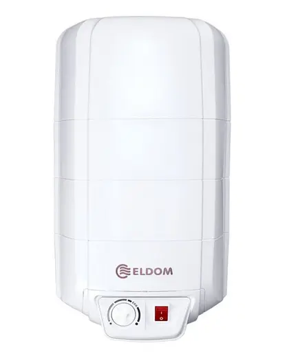 Водонагреватель Eldom EXTRA LIFE 10 л, над мойкой, 2 кВт, мокрый ТЭН, вертикальный, прямоугольный, белый (72325NMP) - фото 1