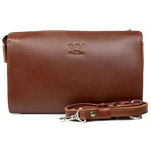 Шкіряний млатч світло-коричневий - фото 1