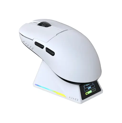 Бездротова магнітна миша Ajazz AJ159 APEX PAW3950 400 мАч RGB Біла - фото 1
