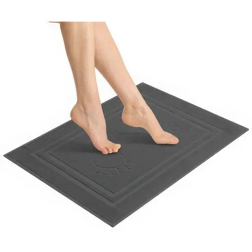 Килимок для ніг та ванної кімнати Idei бавовна жаккард з ніжками 50х70 см темно-сірий (8-35875*005)