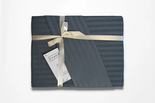 Постільна білизна Charlotte Antracite Сатин-Stripe / простирадло на резинці 180x200см Cotton Shine pbe0052120 - фото 3