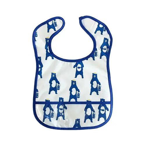 Дитячий слинявчик клейончатий Mega Zayka MGZ-0601(Blue) на липучці - фото 1