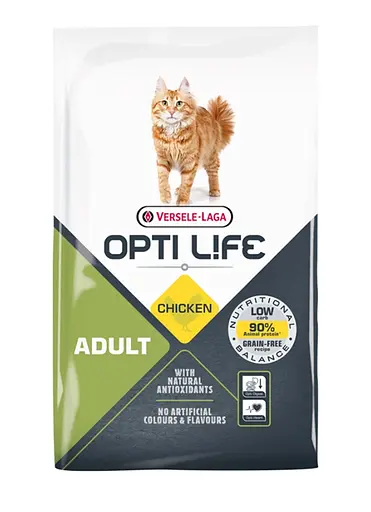 Сухой беззерновой корм Versele-Laga Opti Life Adult для кошек с курицей 7.5 кг (5410340413203) - фото 1