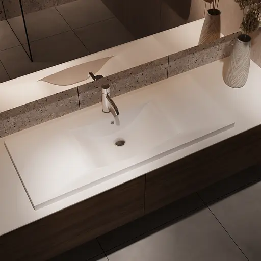 Раковина матовая врезная Amidicon Liza 120 1202x480 из литого камня LIZA_120_MAT, Белый матовый - фото 7