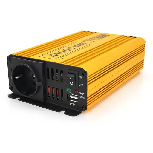 Інвертор напруги Mexxsun MXSPSW-300, 12V/220V, 300W з правильною синусоїдою, 1 Shuko, клемні дроти, Q8
