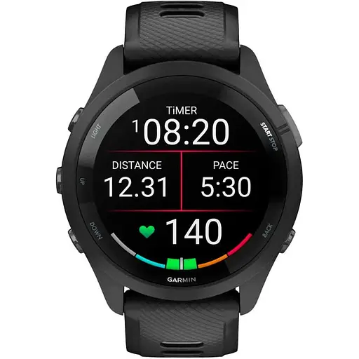 Смарт-годинник Garmin Forerunner 265 Black Bezel and Case with Black/Powder Gray Silicone Band 010-02810-10 (89347) - фото 3