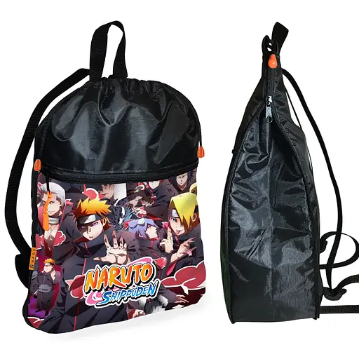 Рюкзак-мешок для обуви,спортивной формы Аниме Наруто Акацуки детская сумка для сменки с расширителем (01208)