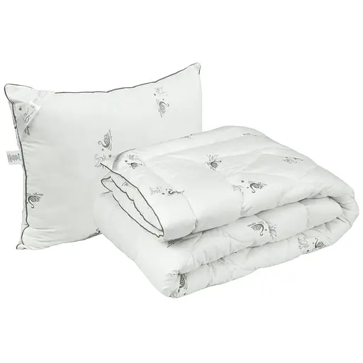 Одеяло из искусственного лебединого пуха Руно Silver Swan_demi 140х205 см + подушка 50х70 см 924.52_Silver Swan_demi