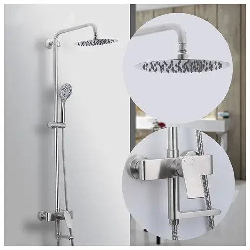 Душова система Gappo G2499-20, вилив - перемикач на лійку або верхній душ, Нержавіюча сталь - фото 2