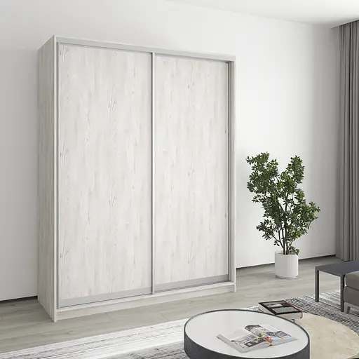 Шкаф-купе двухдверный MebelStar Стандарт AL 2ДСП 160x45x210 см Аляска серый (MBS-2294)