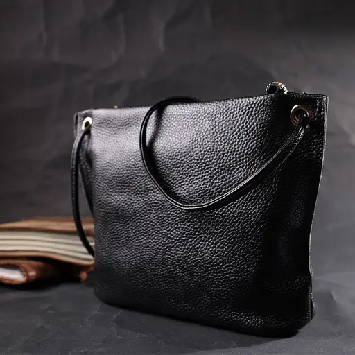 Женская трапециевидная сумка Vintage из натуральной кожи 26х18х6.5 см sum0029021 - фото 8