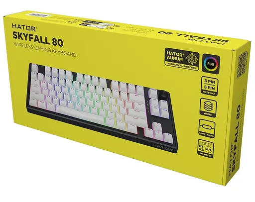 Клавіатура HATOR Skyfall 80 Wireless ENG Black White (HTK3180) - фото 7