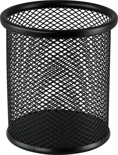 Подставка для ручек круглая, металлическая, черная