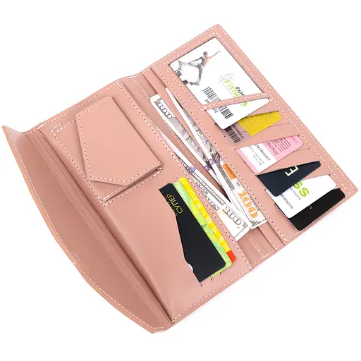 Женский кожаный кошелек Grande Pelle 21х10х2 см acs0018766 - фото 3