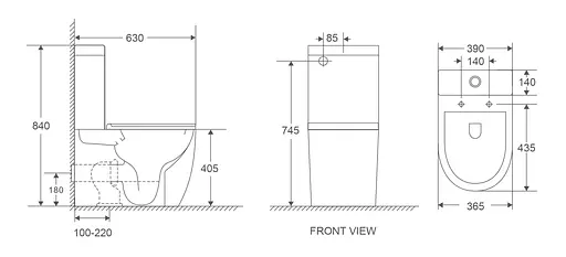 Унитаз-компакт Mixxus Premium Ellipse-0401-T1 630x390x840 мм, система смыва Tornado 1.0 MP6467, Белый - фото 3