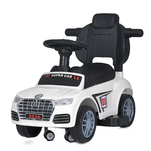 Дитяча каталка-толокар Bambi Racer M 5045L - комфорт і безпека в кожній поїздці, біла - фото 6