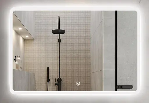 Дзеркало Dusel DE-M3011 75x100 см Сенсорне включення + підігрів + годинник / темп, Білий - фото 1