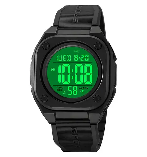 Годинник чоловічий наручний спортивний Skmei 2160 (Чорний з білим циферблатом) - фото 3