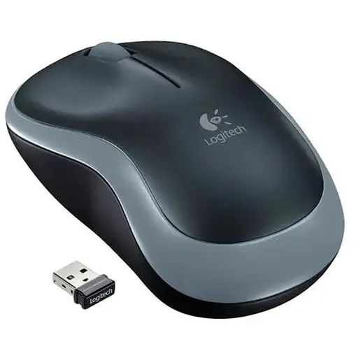 Миша Logitech M185, Grey/Black, USB, бездротова, оптична, 1000 dpi, 3 кнопки, 1xAA (910-002238)