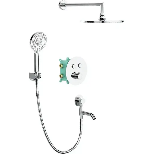 Душова система прихованого монтажу з термостатом Koer KB-67012-01 KR4728, Хром - фото 1