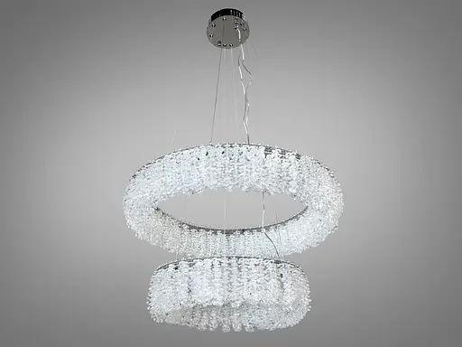 Подвесная люстра 505-600+400CH хром хрустальная светодиодная 60Вт. - фото 4