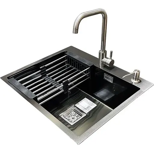 Комплект мийка + змішувач Romzha Arta Nova U-550 Max BL (B) - фото 1