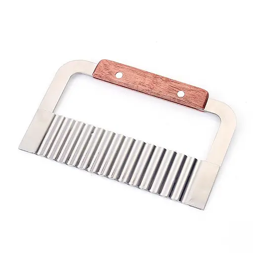 Нож для фигурной нарезки сыра, овощей и фруктов слайсер (для картошки фри) с деревянной ручкой, Kitchen Master 87752 - фото 7