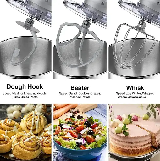 Кухонный комбайн Vospeed планетарный тестомес 1500 Вт SM-1507x 7 л Grey - фото 5