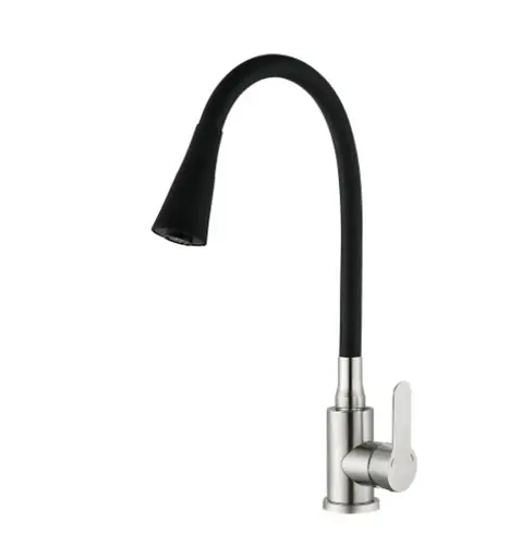 Смеситель для кухни Mixxus DAX-011 REFL.Black с силиконовым изливом (MI6559) - фото 1