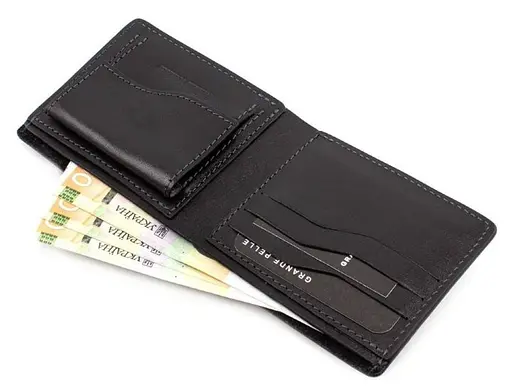 Кожаный мужской кошелек Grande Pelle 11х9х2 см acs0027514 - фото 3