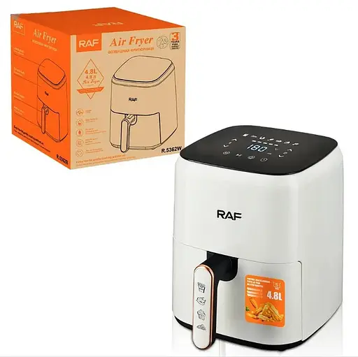 Аэрофритюрница RAF Air Fryer R.5362 сенсорная безмасляная 4.8 л 1500 Вт Белая - фото 4